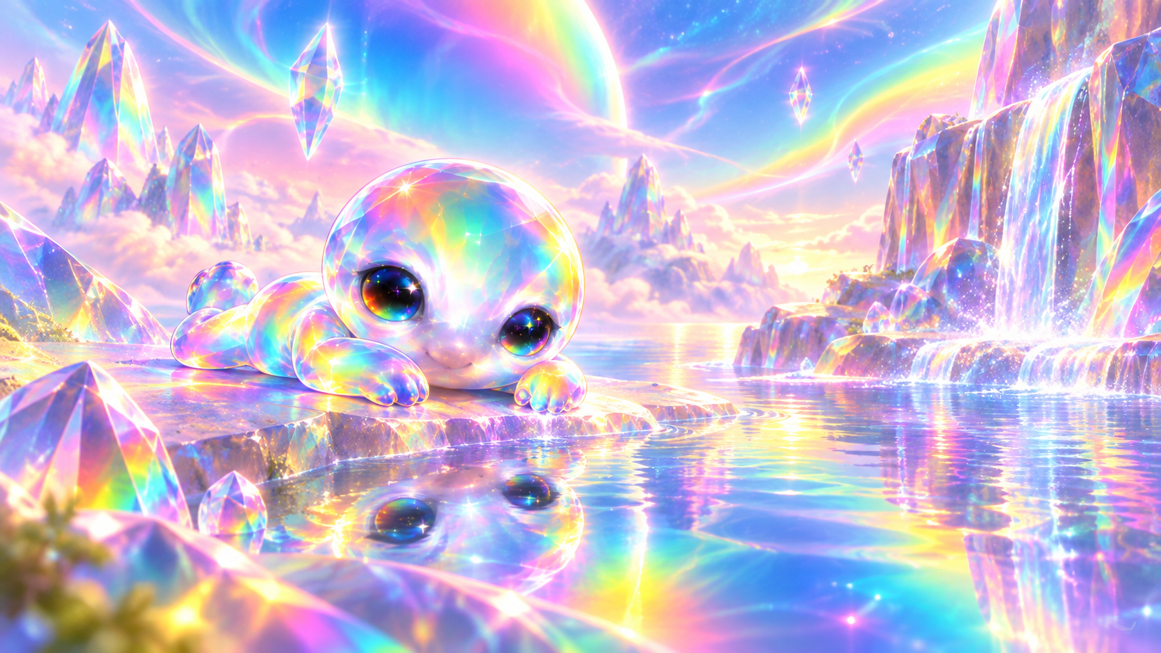 Mini Prism near a crystal lake